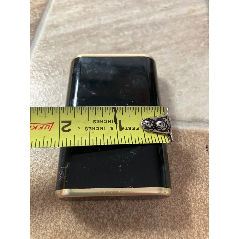 Linden Quartz Vintage Travel Alarm Clock Black Gold Sliding Digital Pocket Size